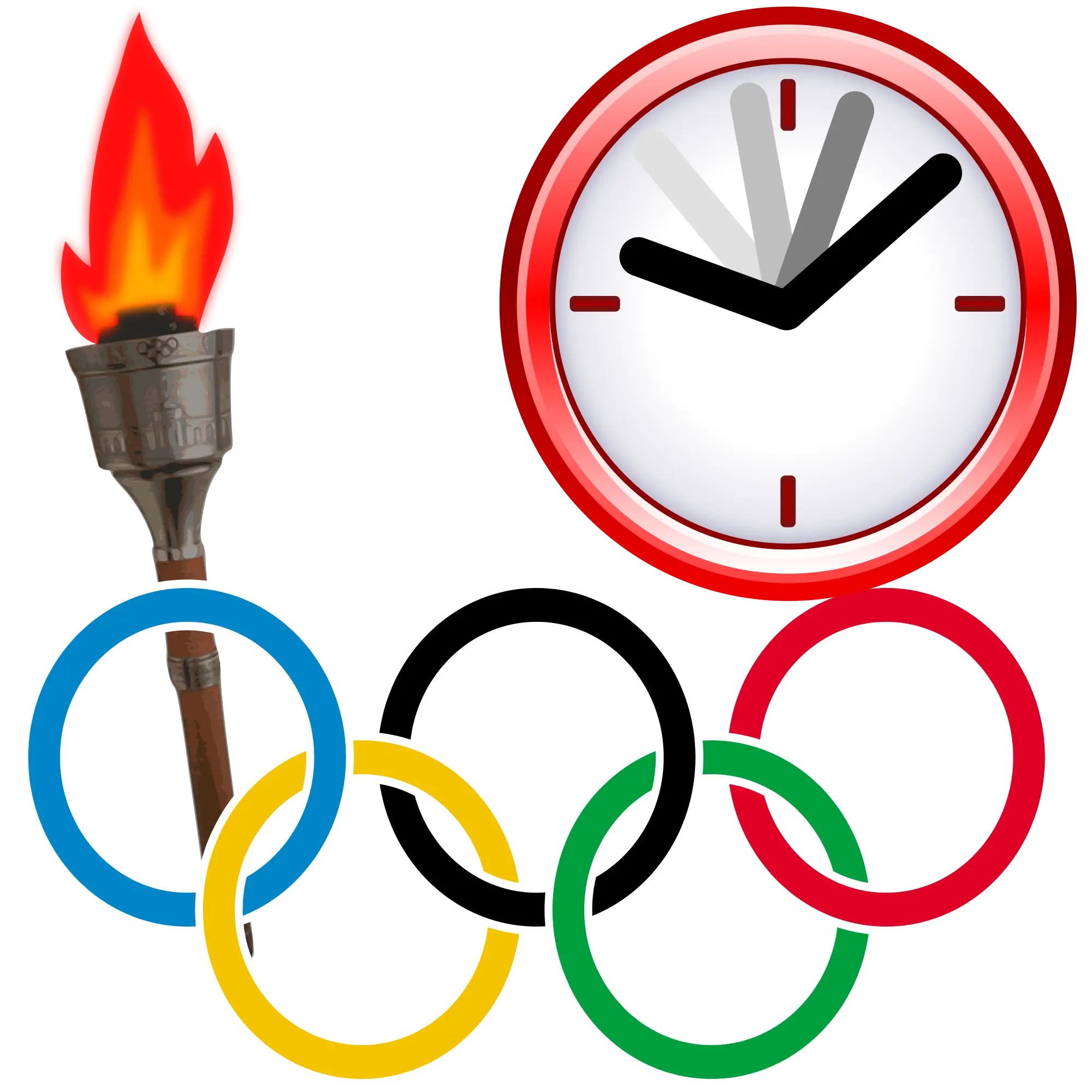 Olympic Rings and Symbolic Torch Illustration