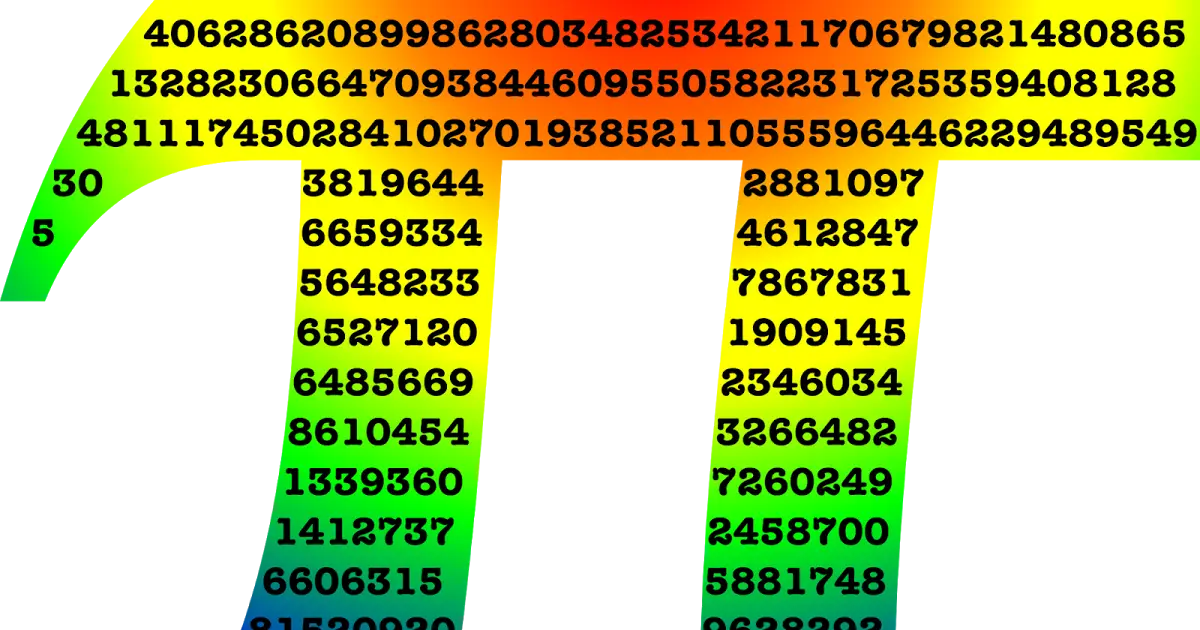Colorful Pi Symbol with Numbers