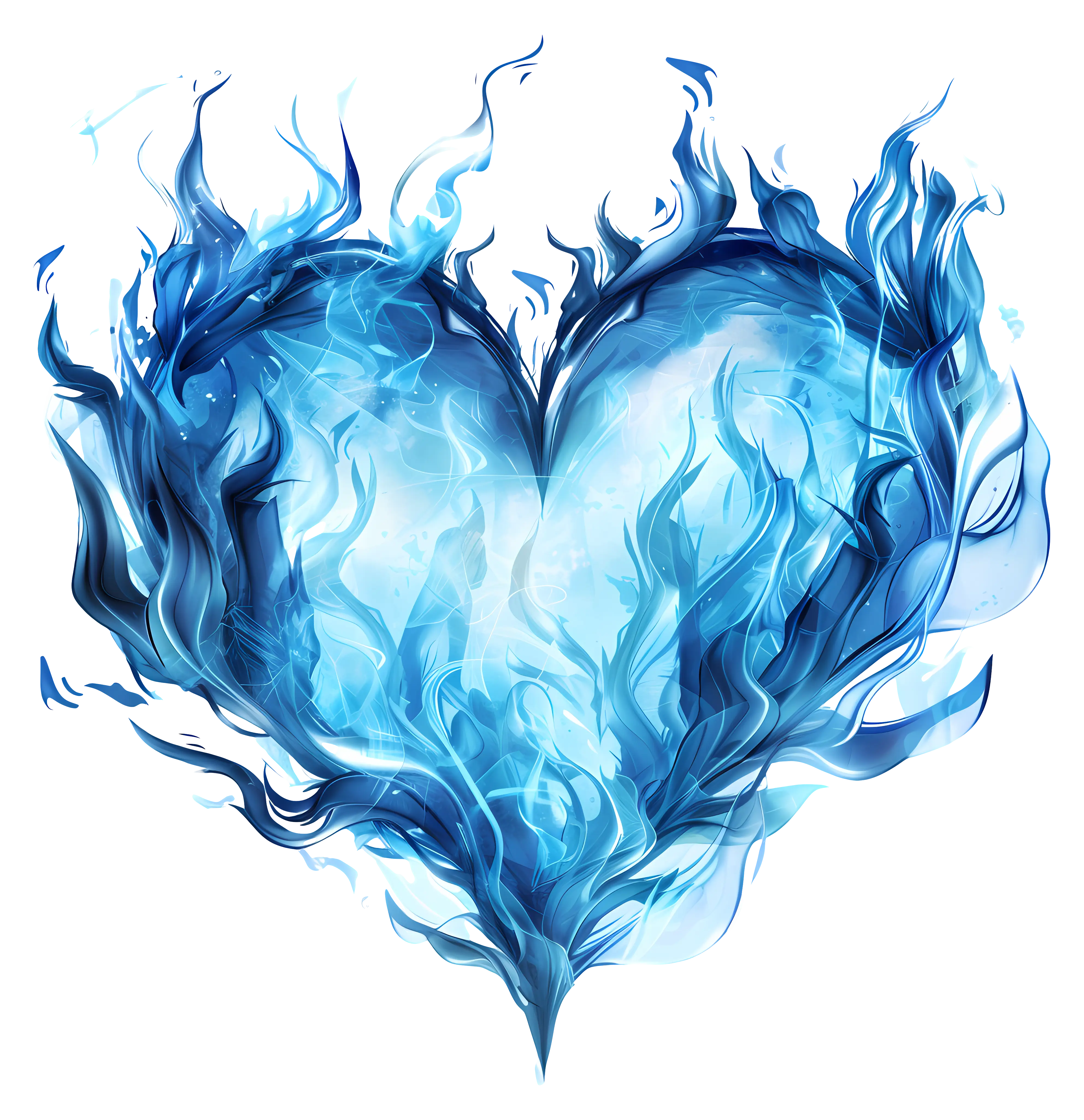 Blue Flame Heart Symbol