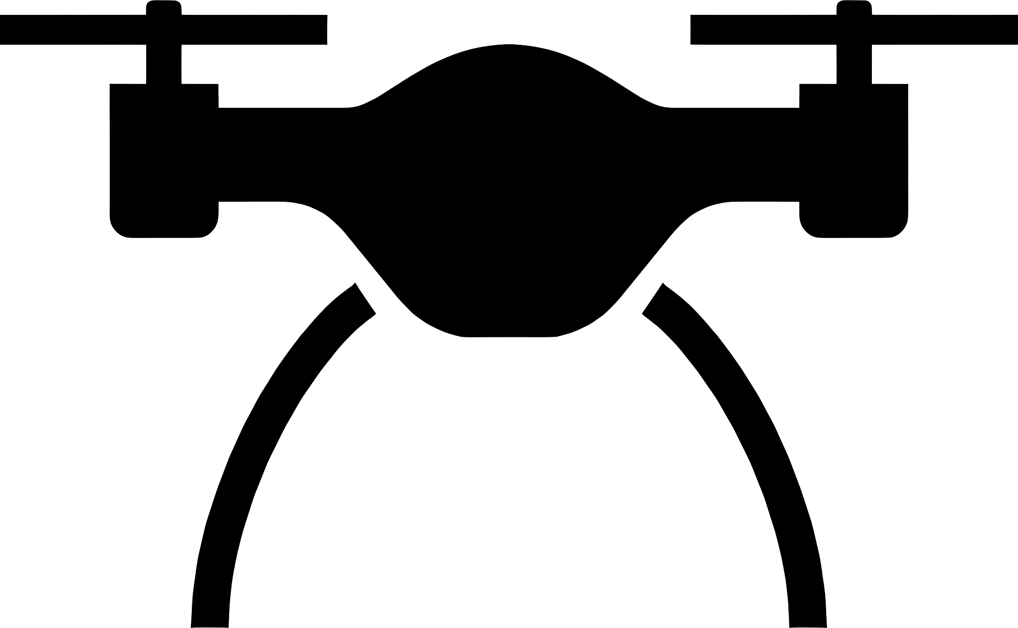 Silhouette of Drone Icon for Technology Use