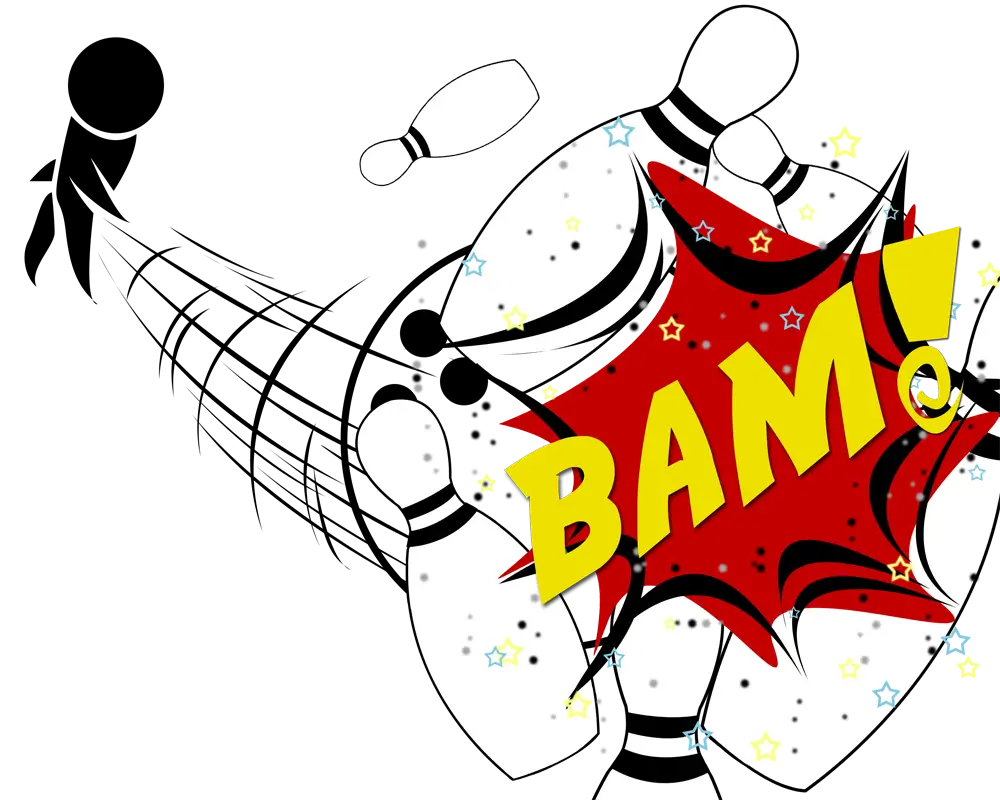 BAM! Bowling Strike Illustration
