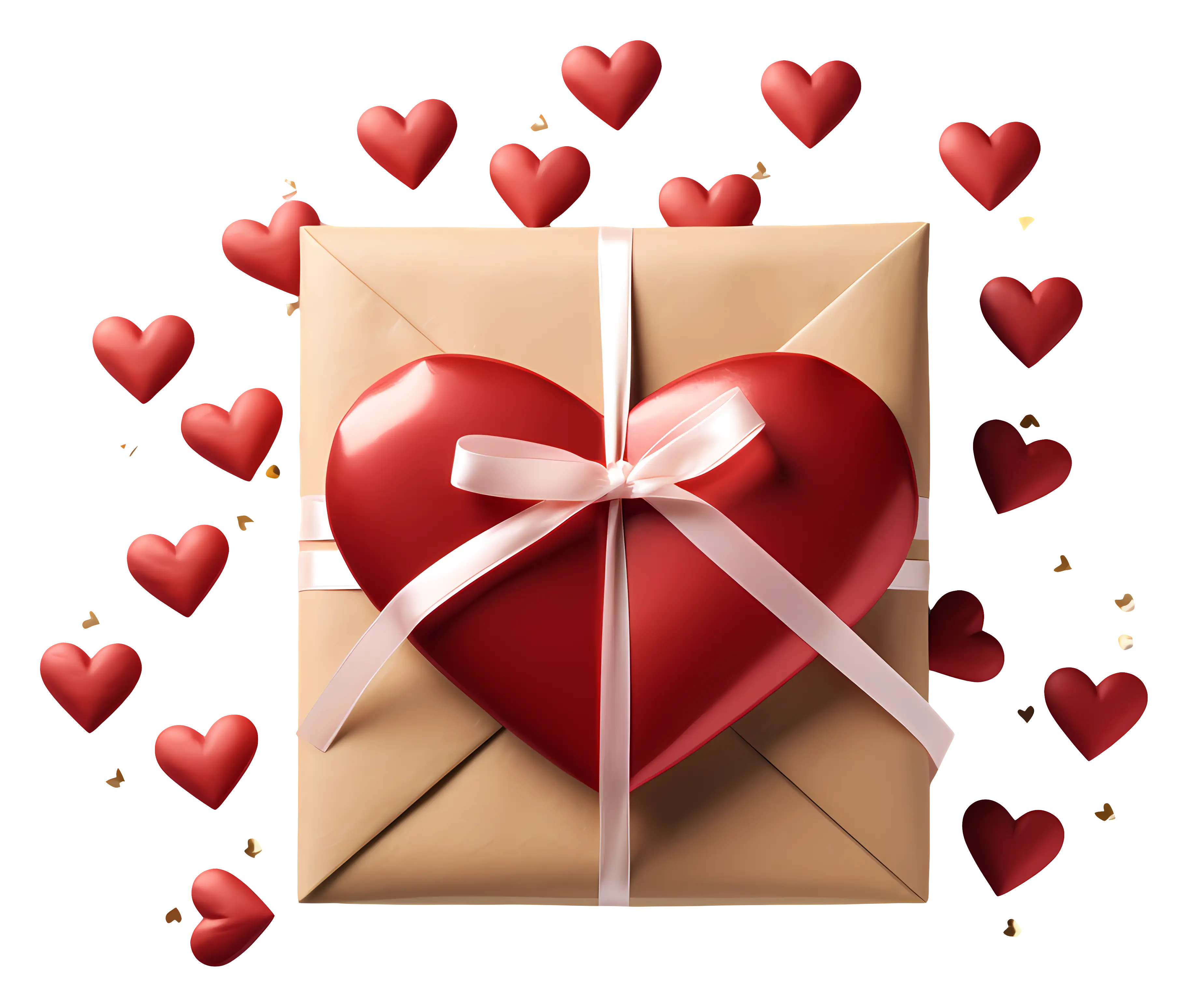 Gift Box with Heart Decoration for Love
