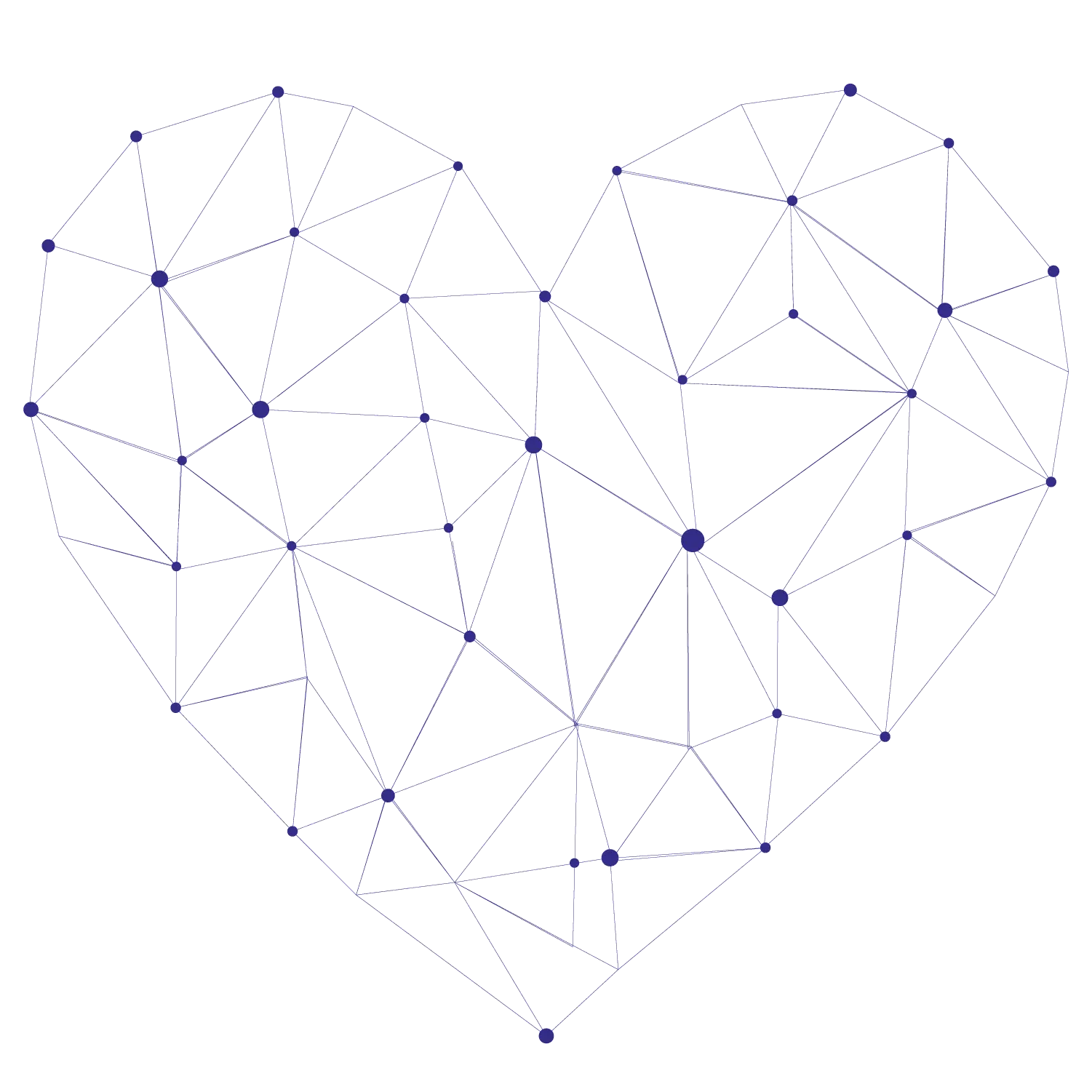 Geometric Heart with Lines and Dots