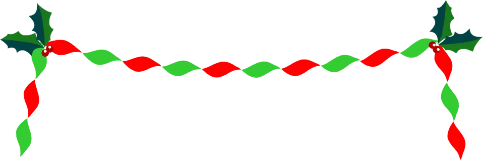 Bright Red and Green Christmas Garland