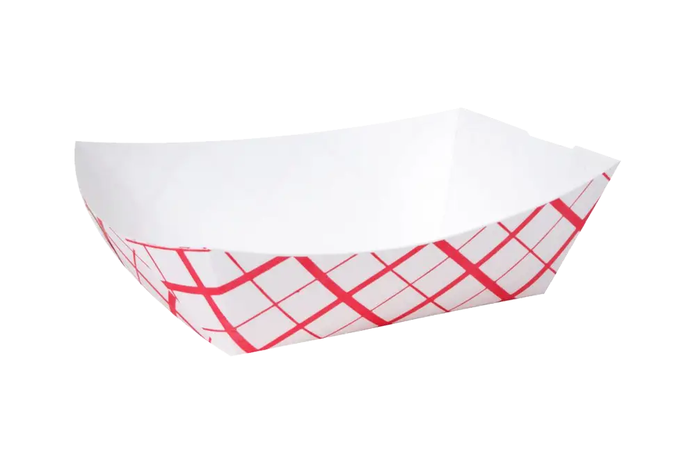 Red and White Paper Tray for Snacks