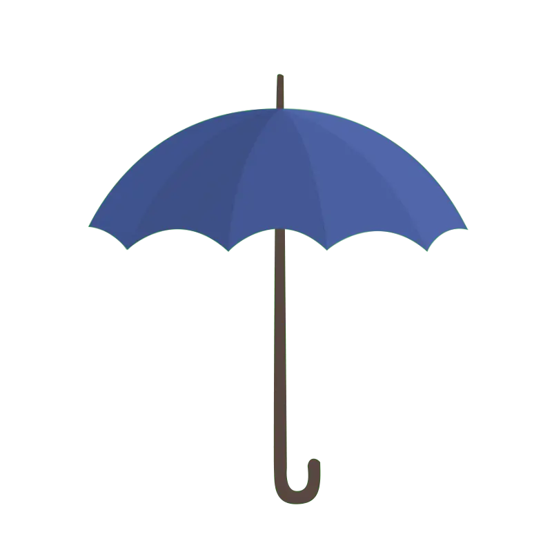 Simple Blue Umbrella Illustration