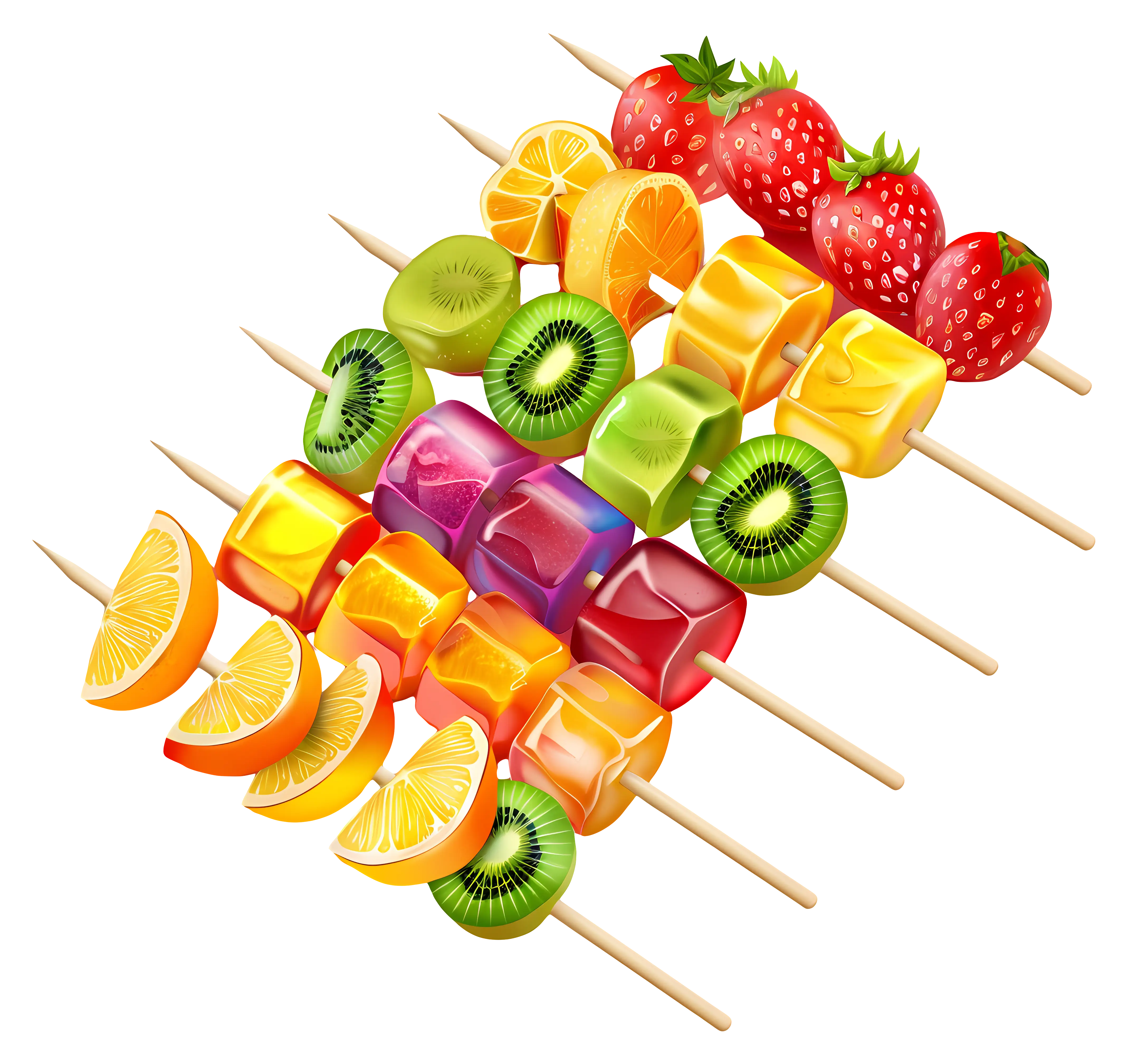 Colorful Fruit Skewers for Snacks
