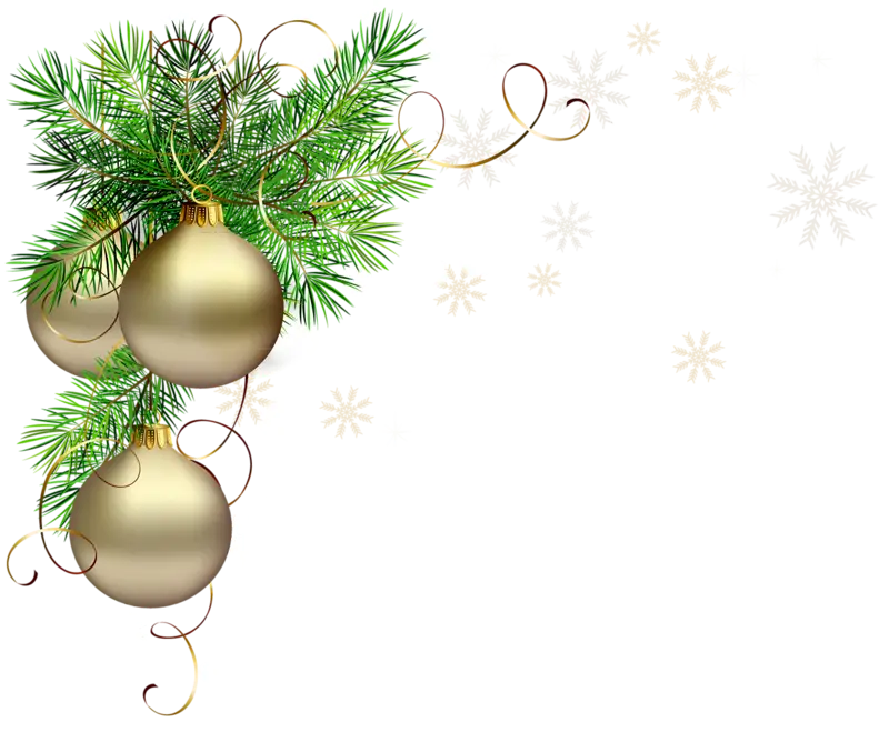 Elegant Gold Ornaments with Pine Branches for Christmas