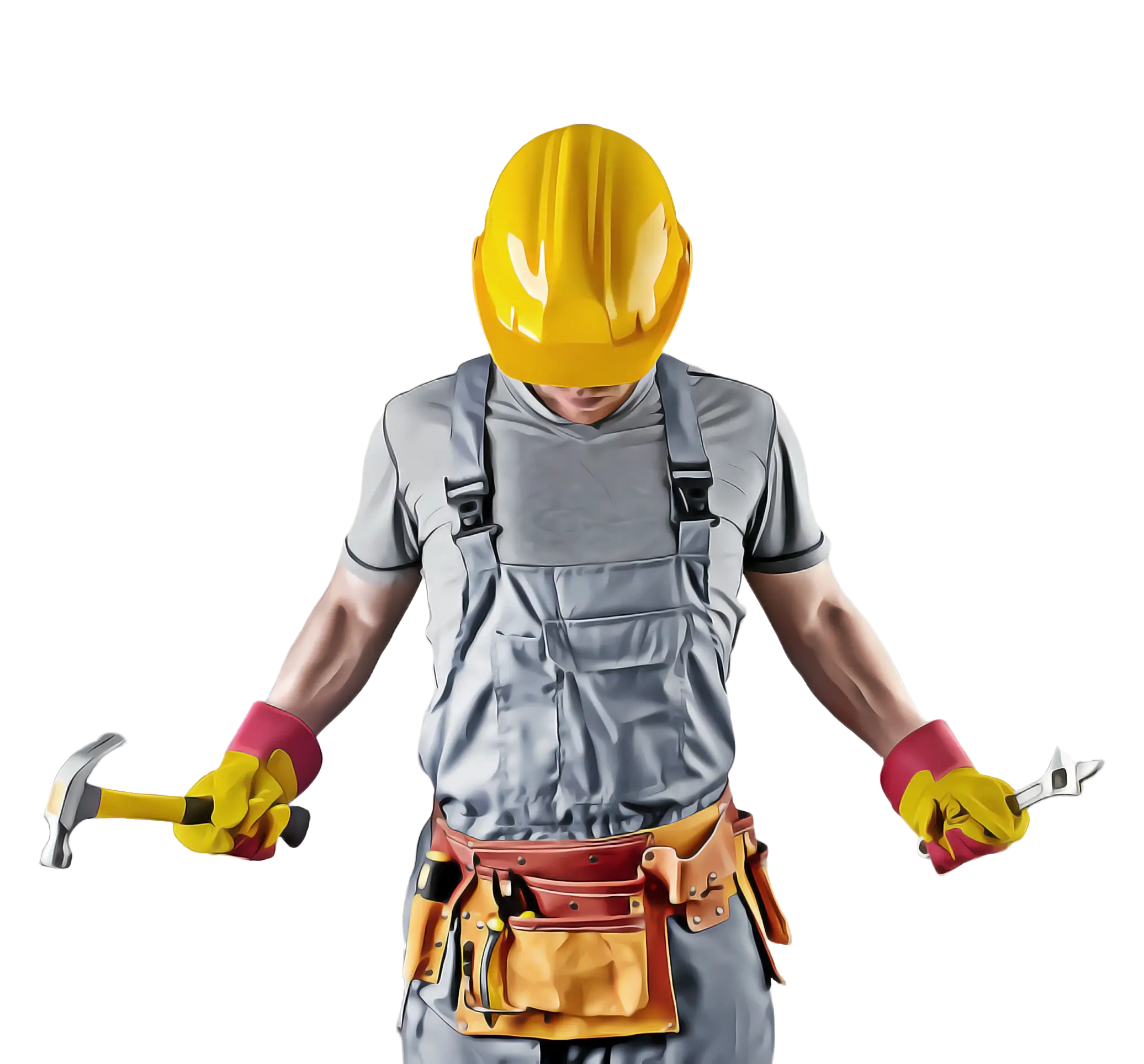 Construction Worker with Tools