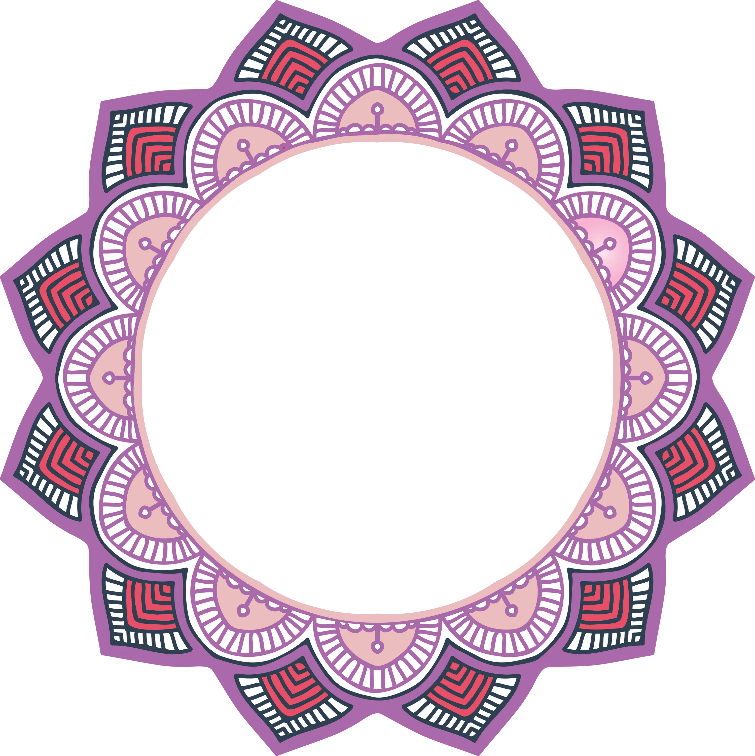 Mandala Style Circular Decorative Frame