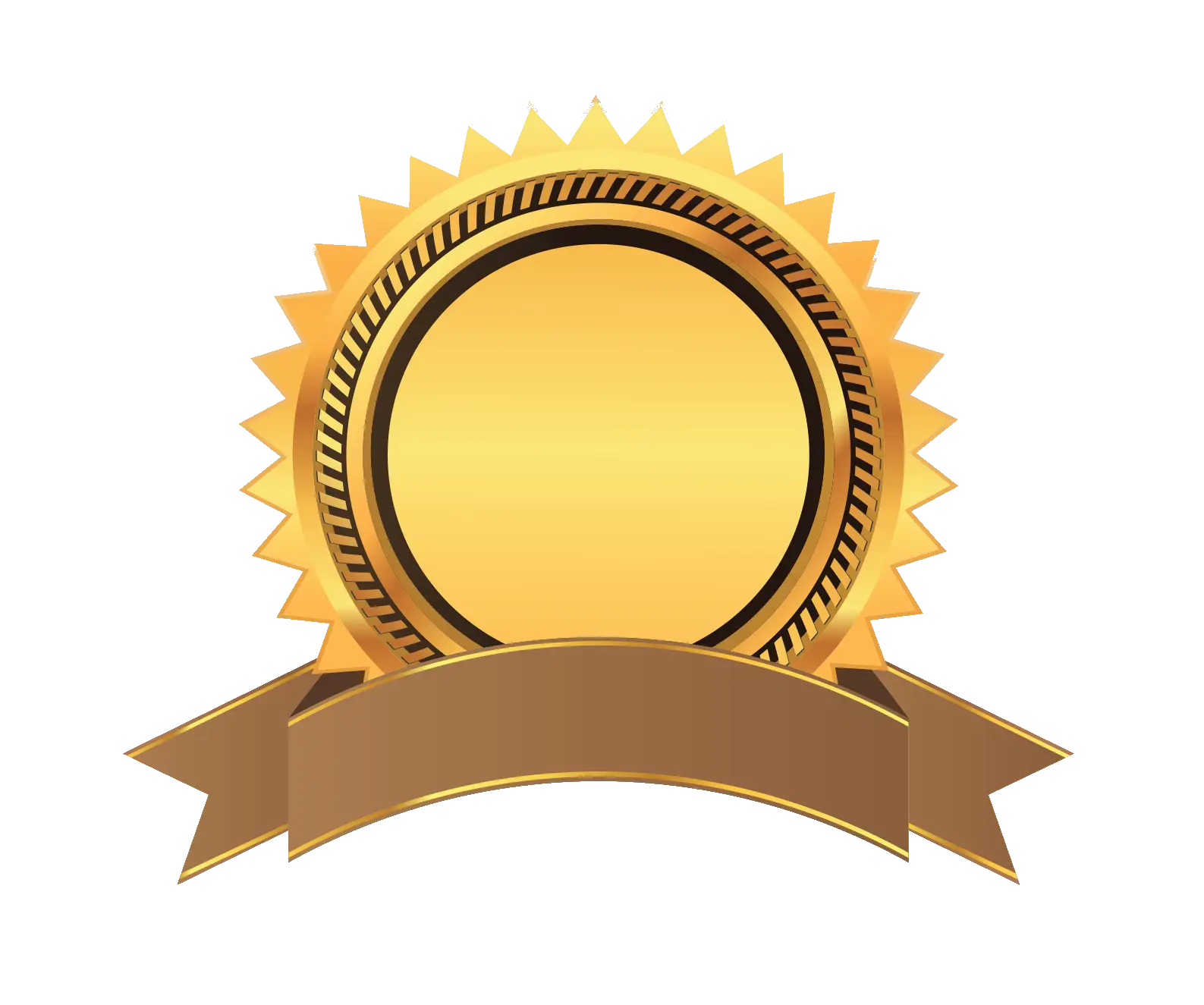 Gold Medal Emblem with Ribbon