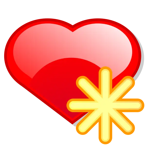 Red Heart Icon with a Yellow Star Symbol