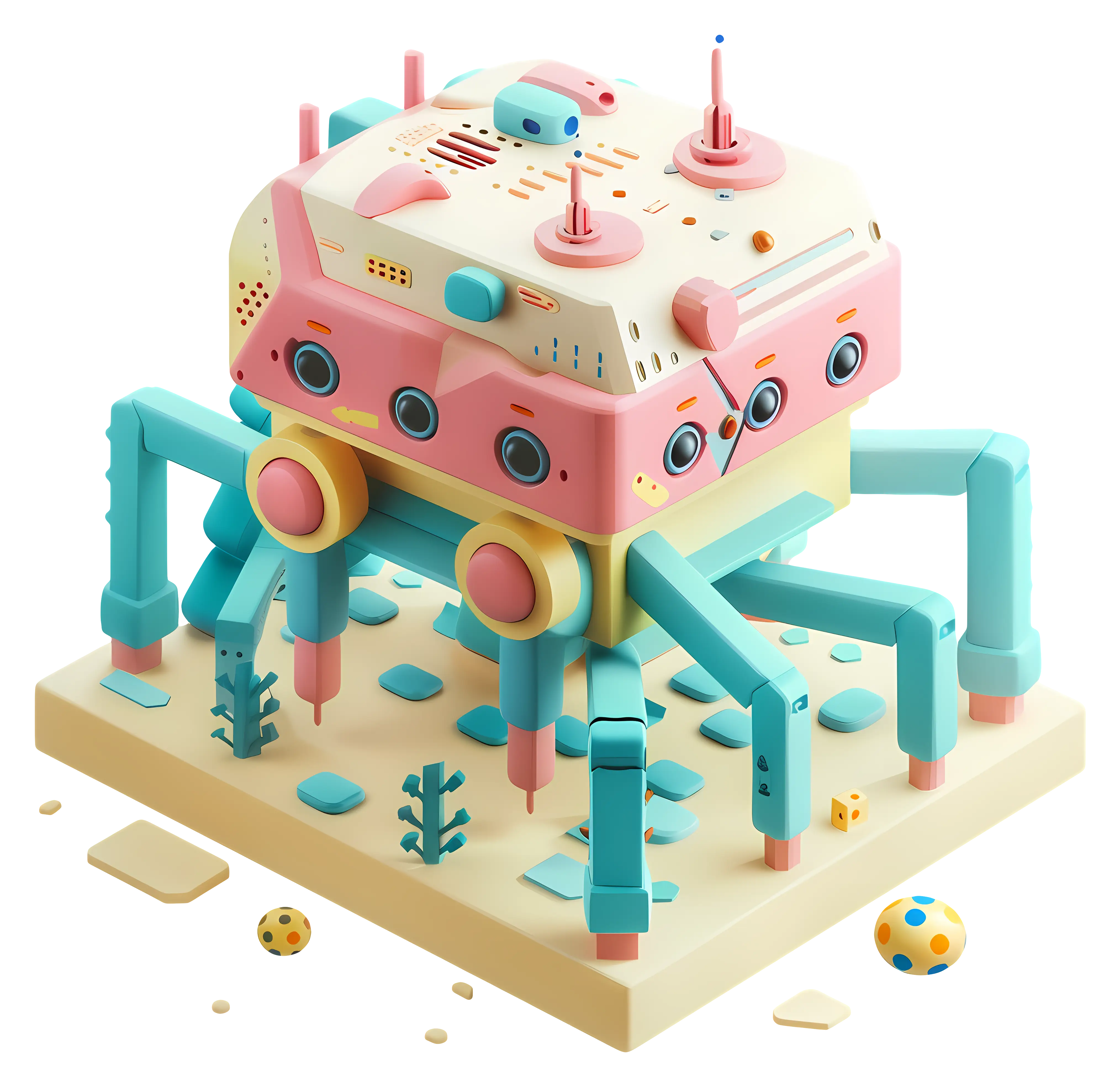Colorful Futuristic Robot