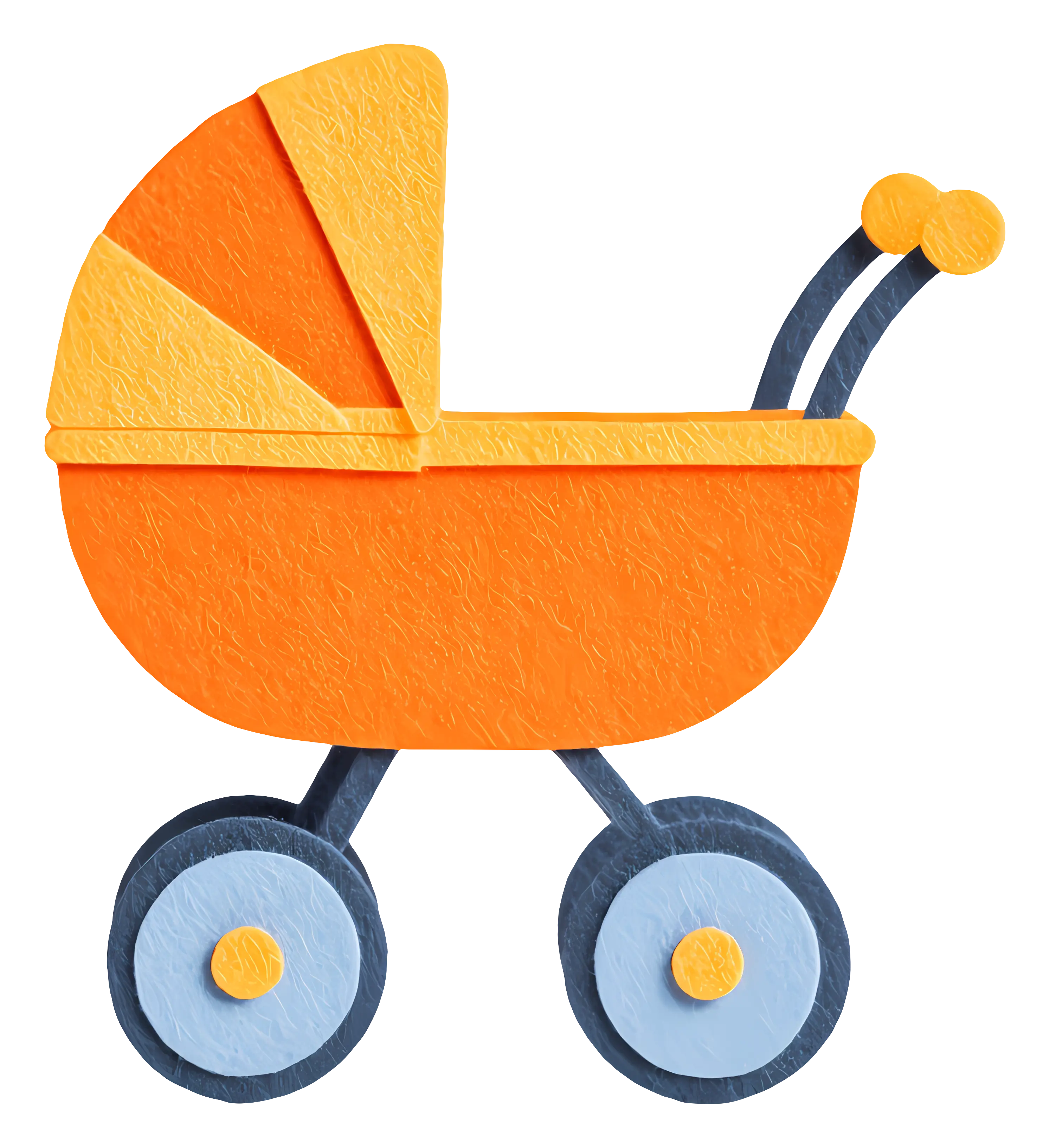 Orange Baby Stroller with Wheels