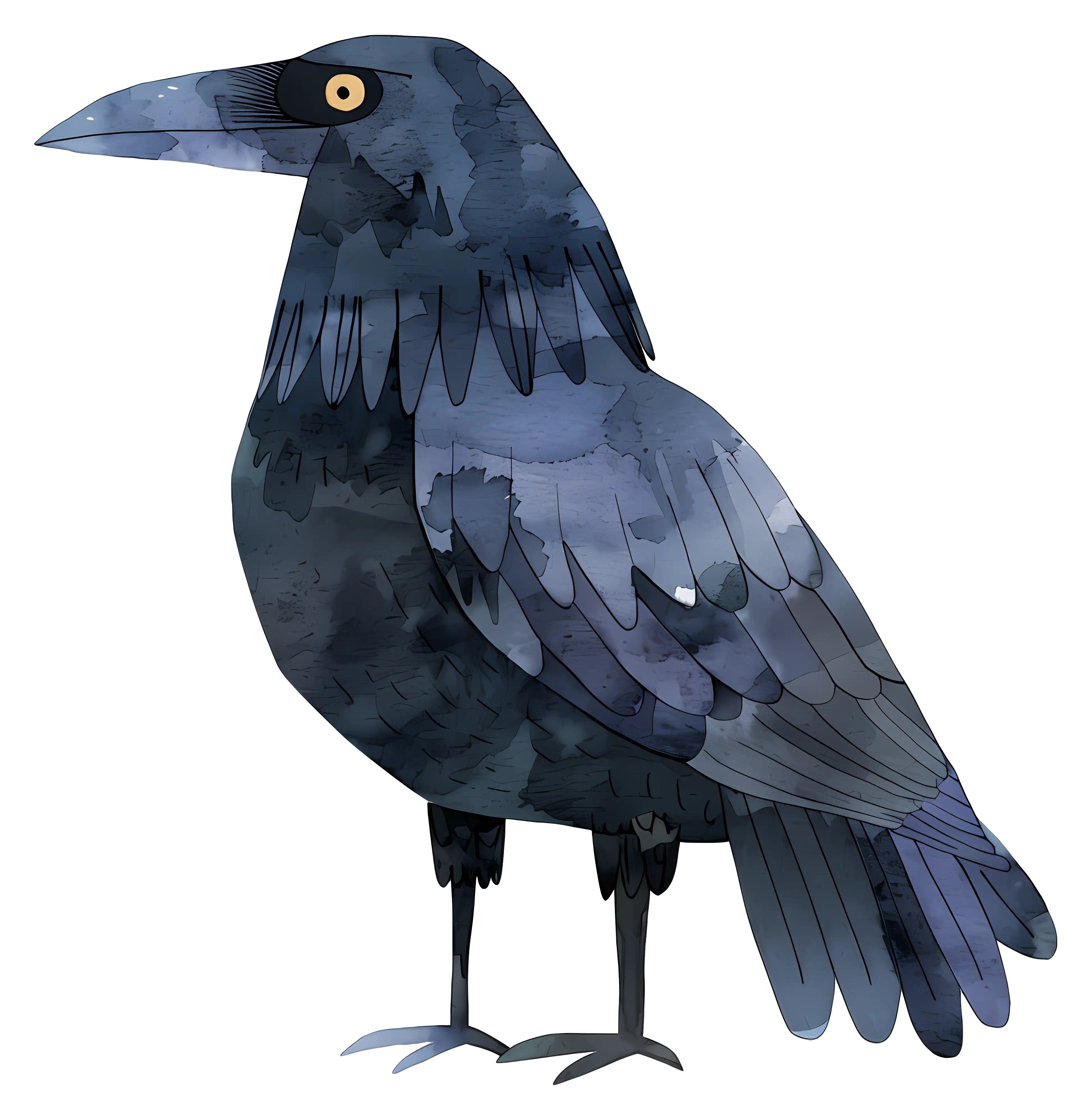 Raven Watercolor Illustration