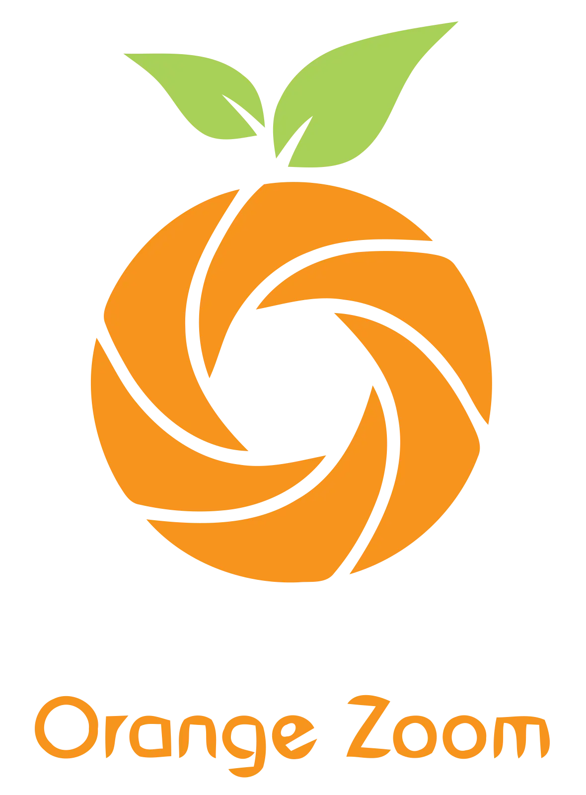 Orange Zoom Logo with Leaf