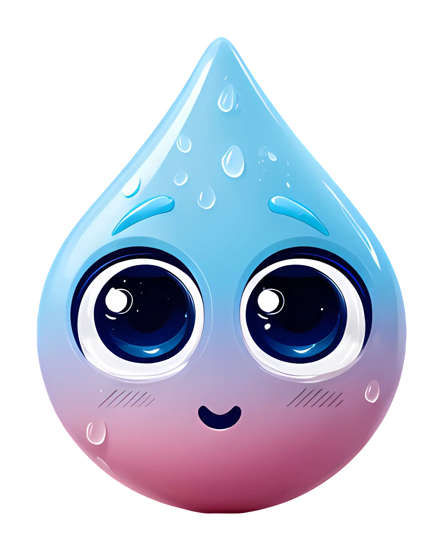Cute Cartoon Water Droplet with Expression