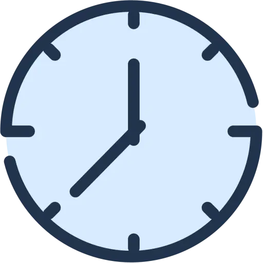 Blue Clock Icon Design