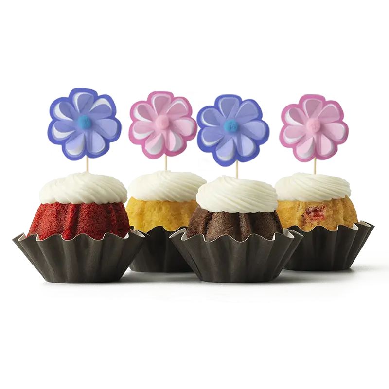 Mini Bundt Cakes with Decorative Flowers