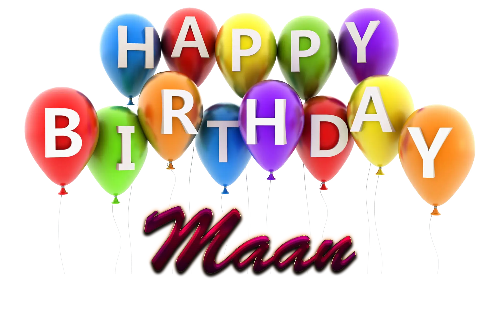 Colorful Balloons with Happy Birthday Text