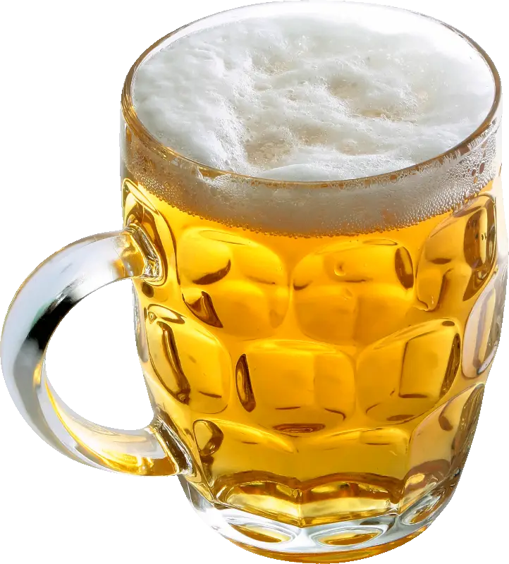Golden Beer Mug with Foam