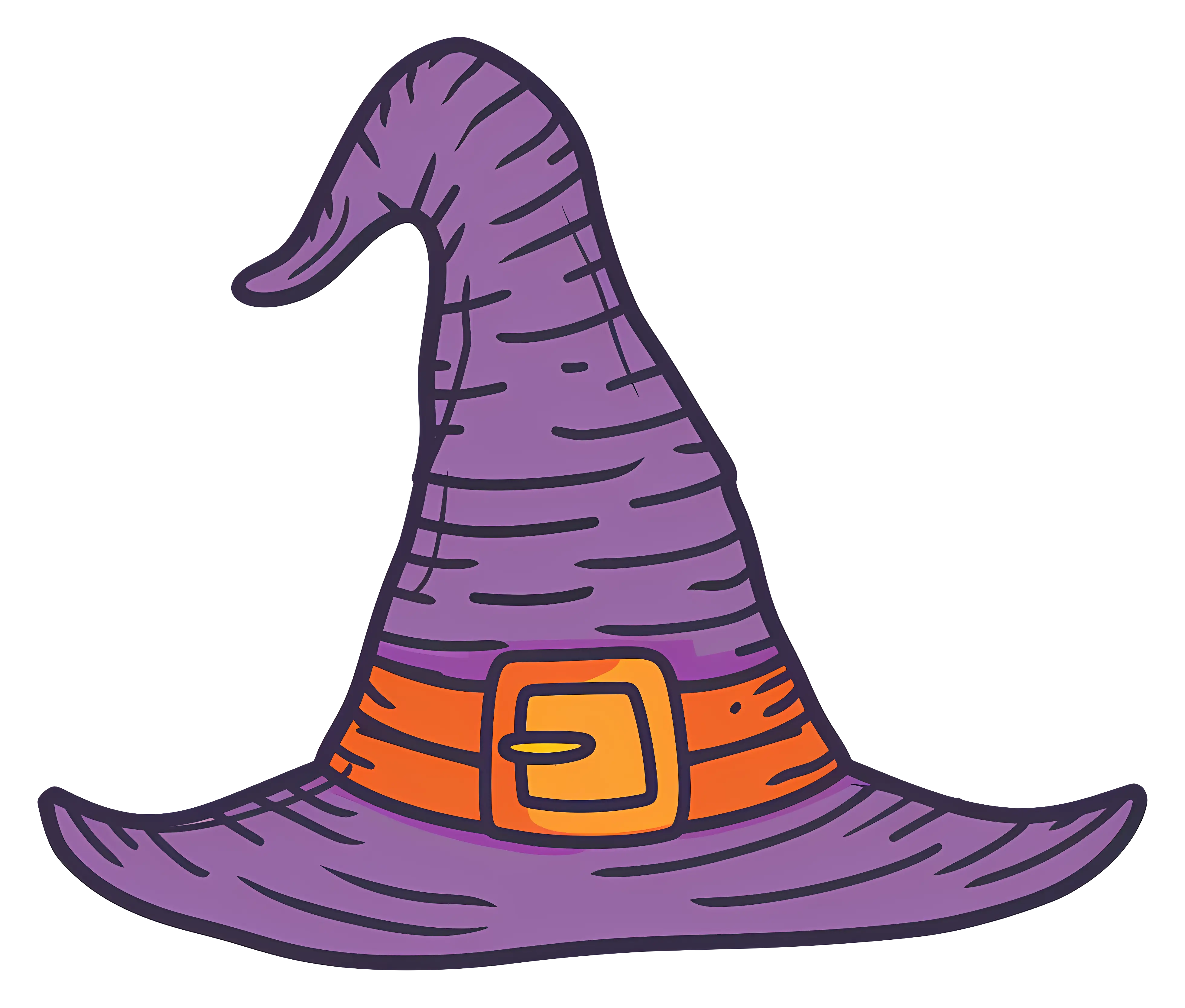Purple Witch Hat Cartoon for Halloween
