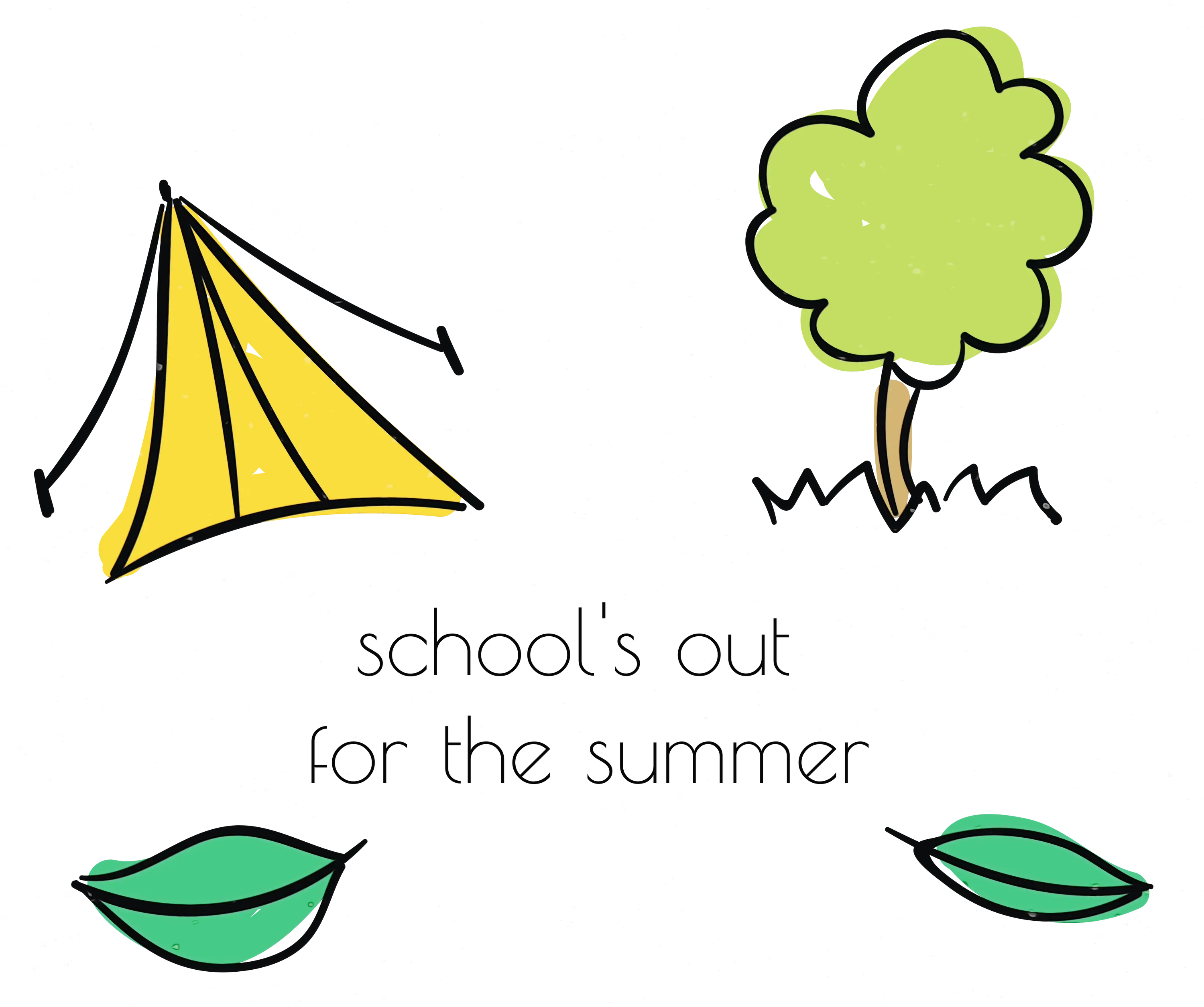 School&#039;s Out for the Summer Camping Illustration