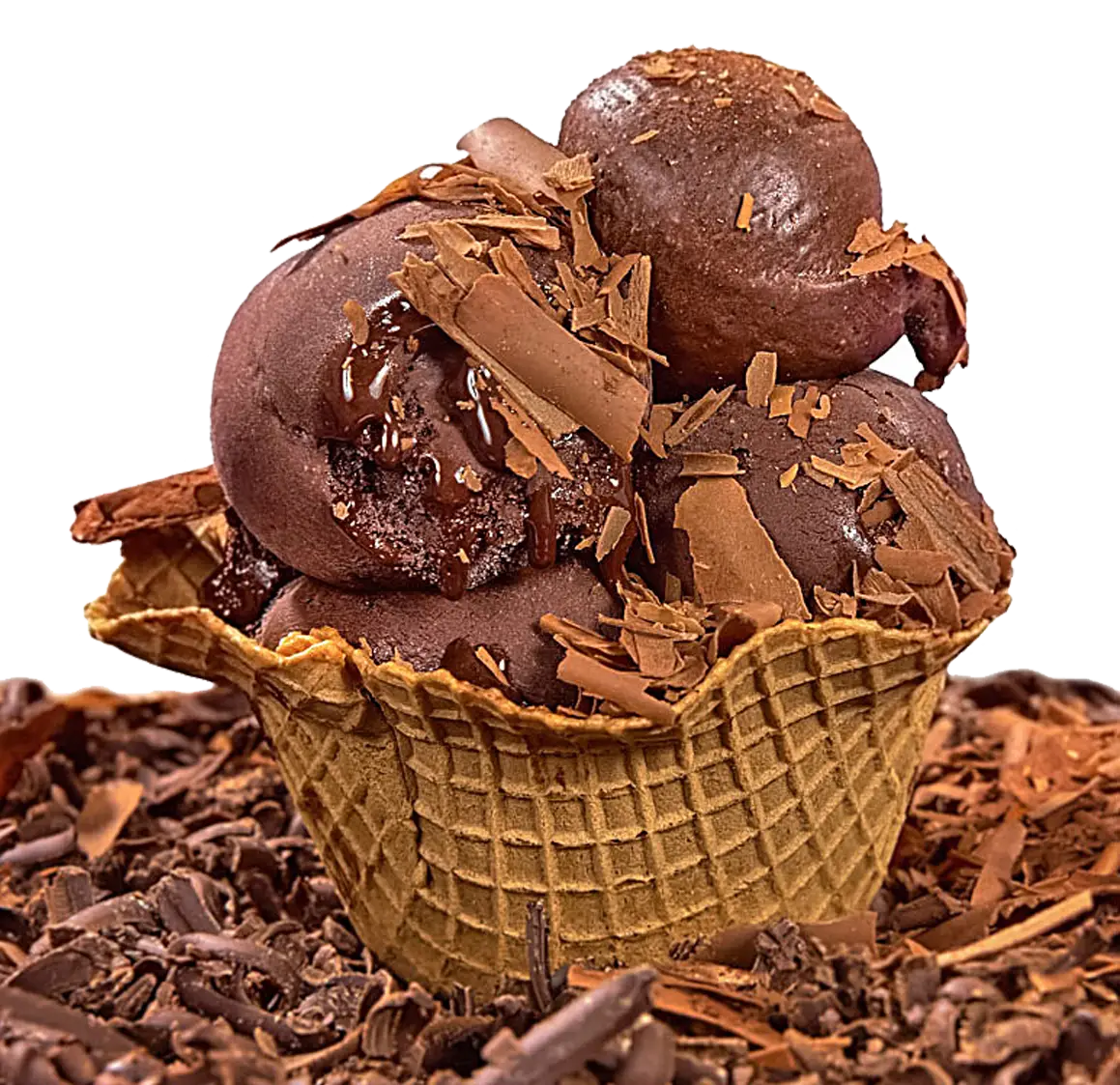 Chocolate Ice Cream in a Waffle Cone