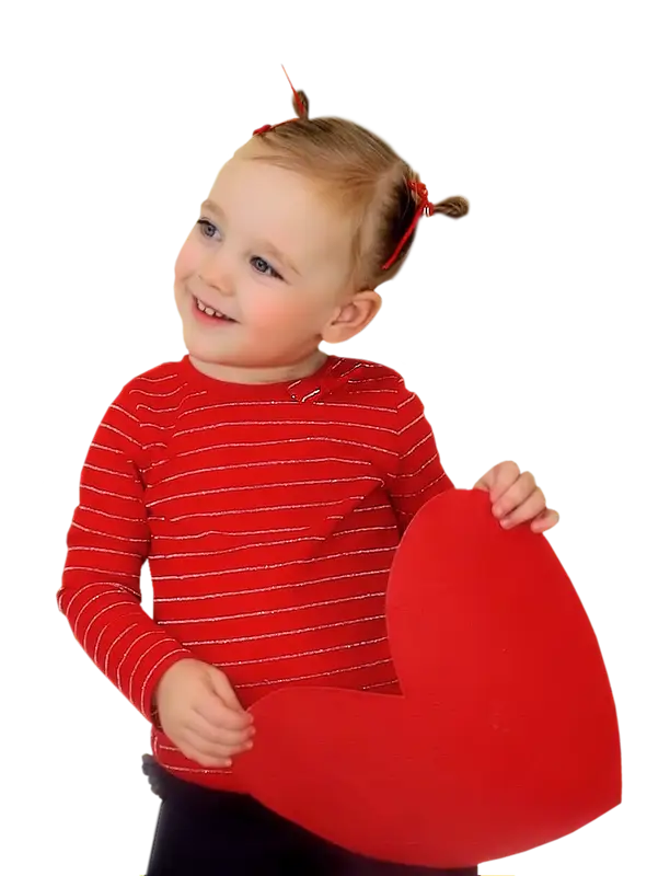 Child Holding Red Heart