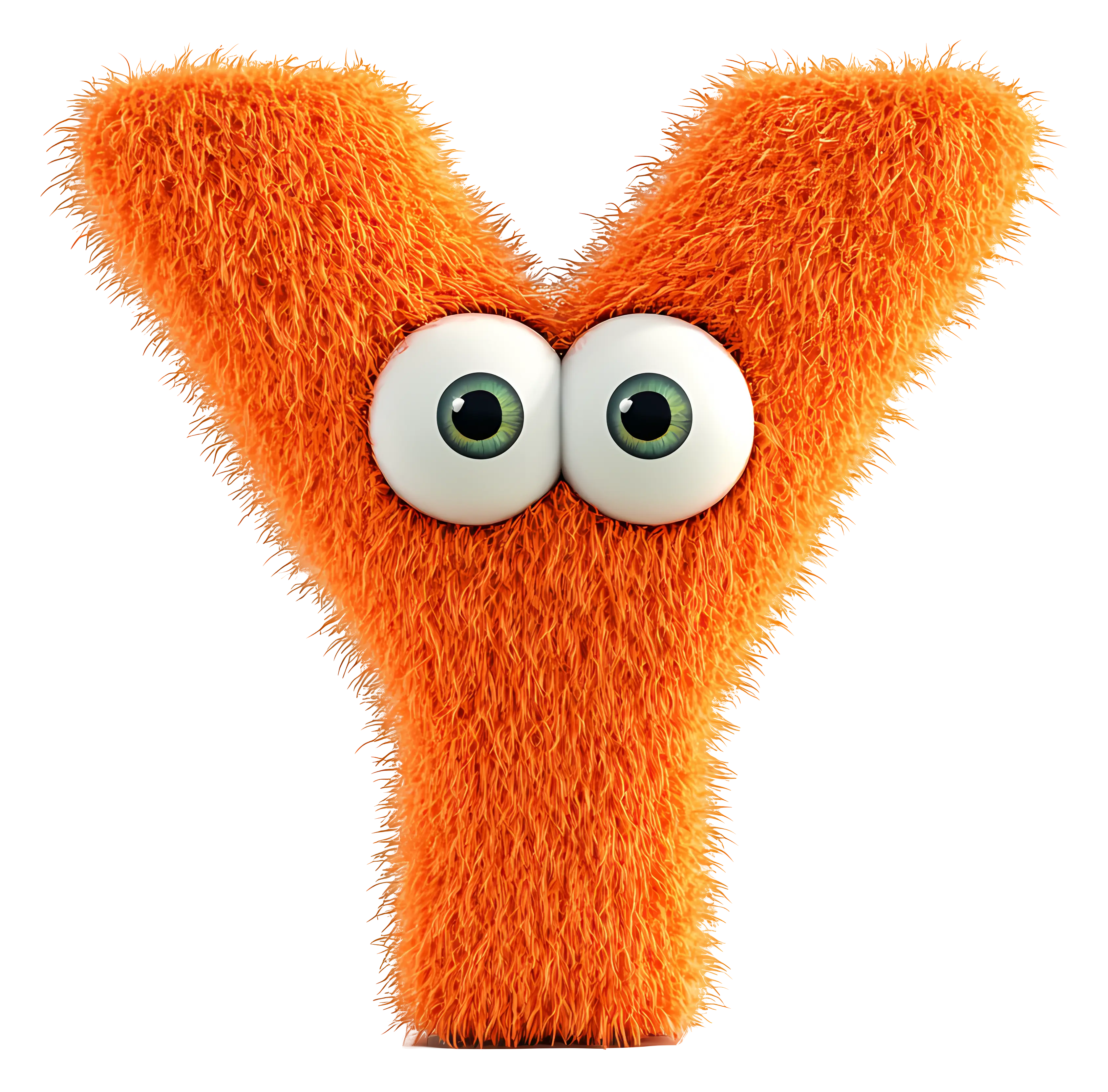 Furry Orange Letter Y