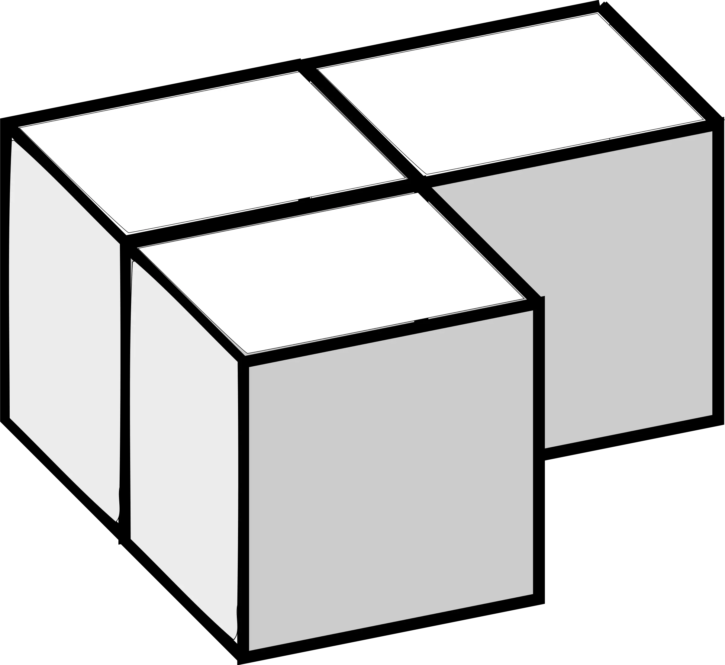 Three Connected Cubes Illustration