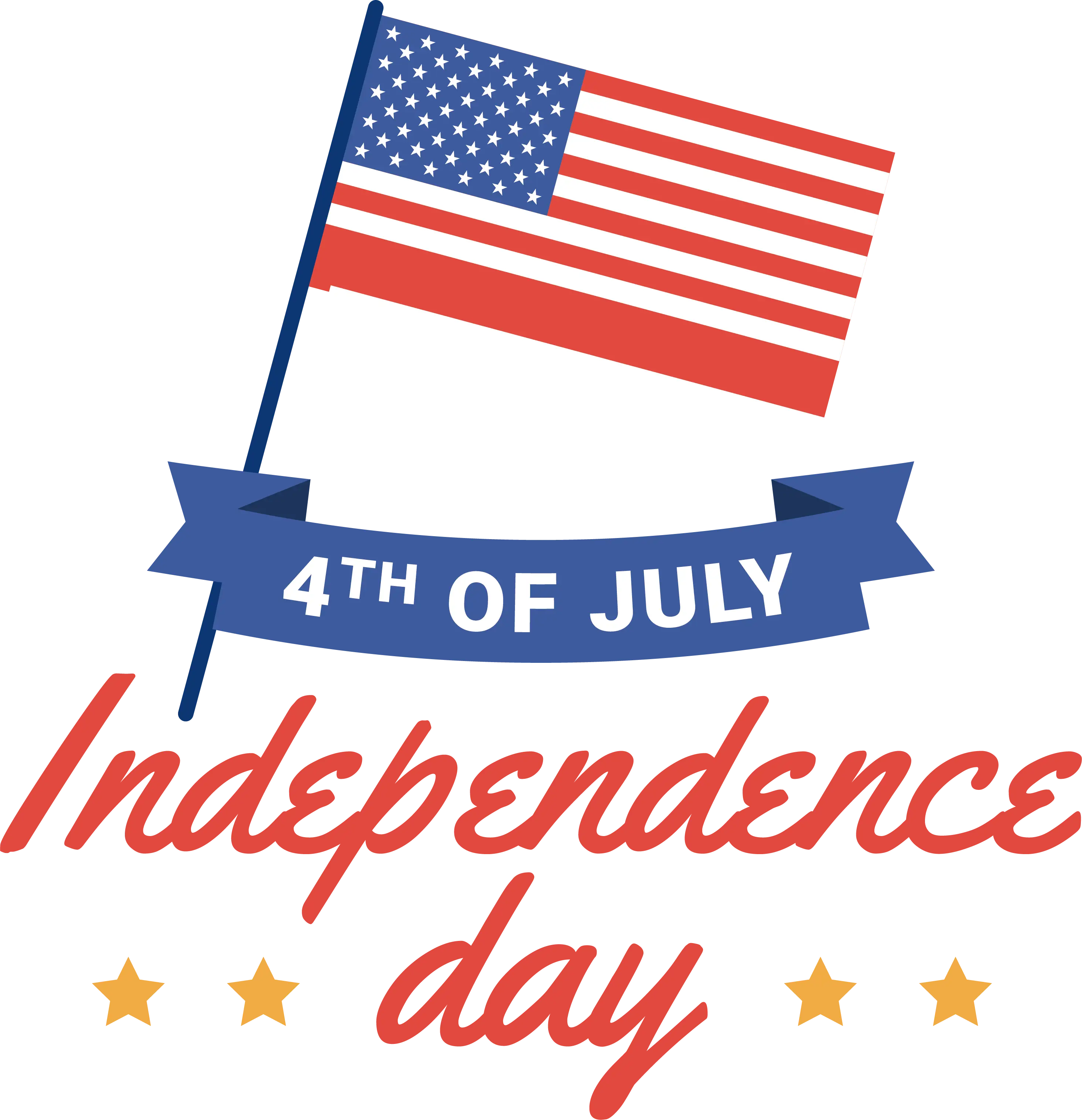 4th of July Independence Day Design with Flag