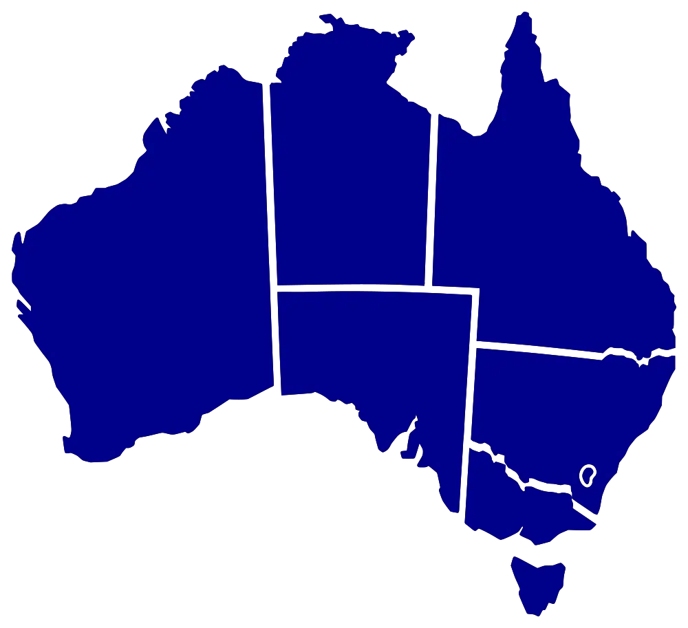 Blue Map of Australia