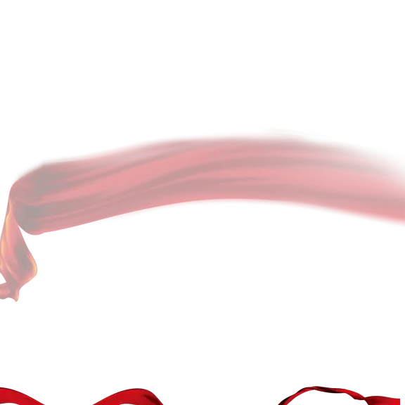 Flowing Red Ribbon Decoration