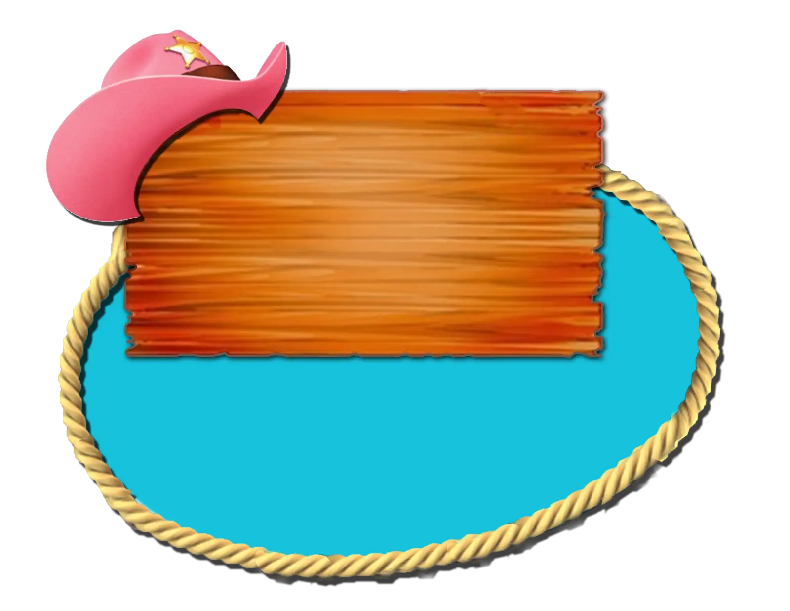Wooden Sign with Cowboy Hat