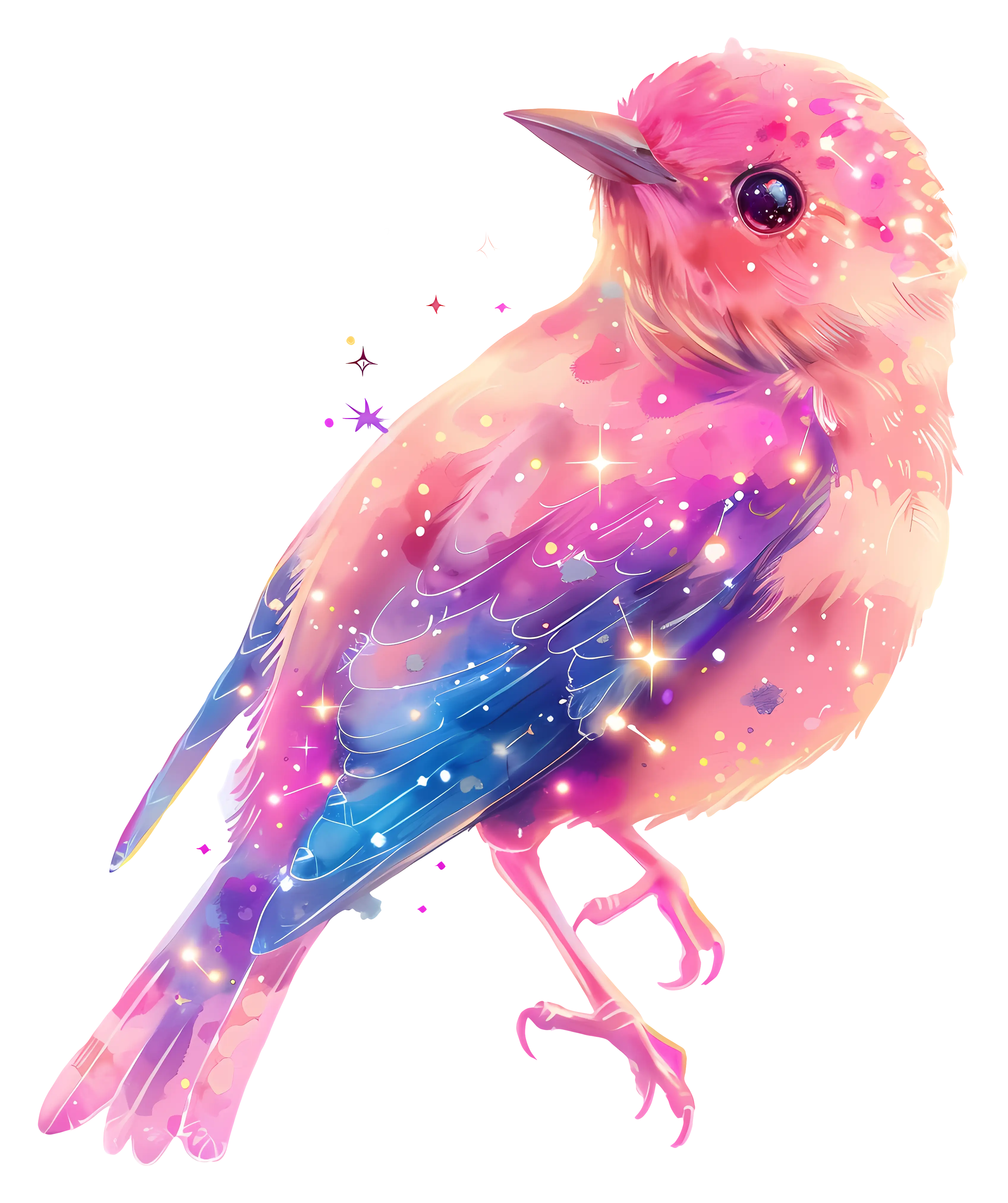 Magical Sparkling Bird Illustration