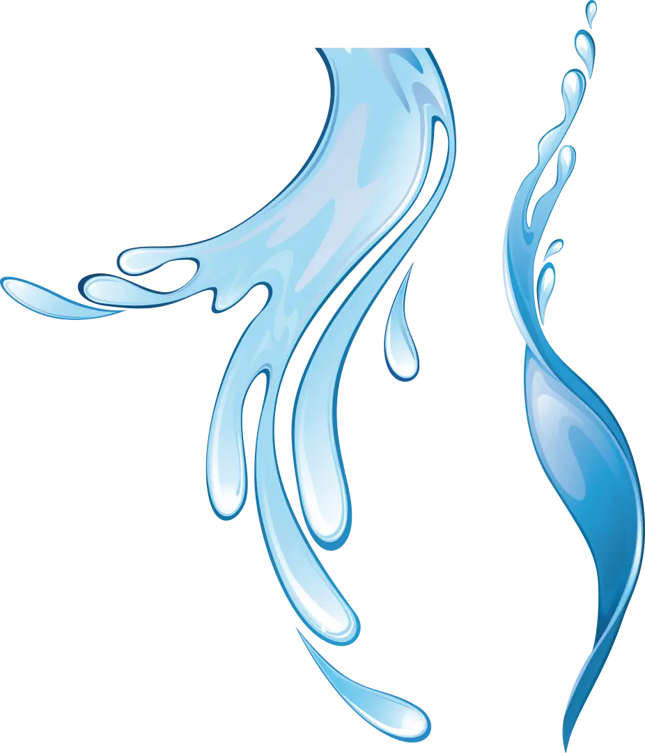 Blue Water Splashes Illustration