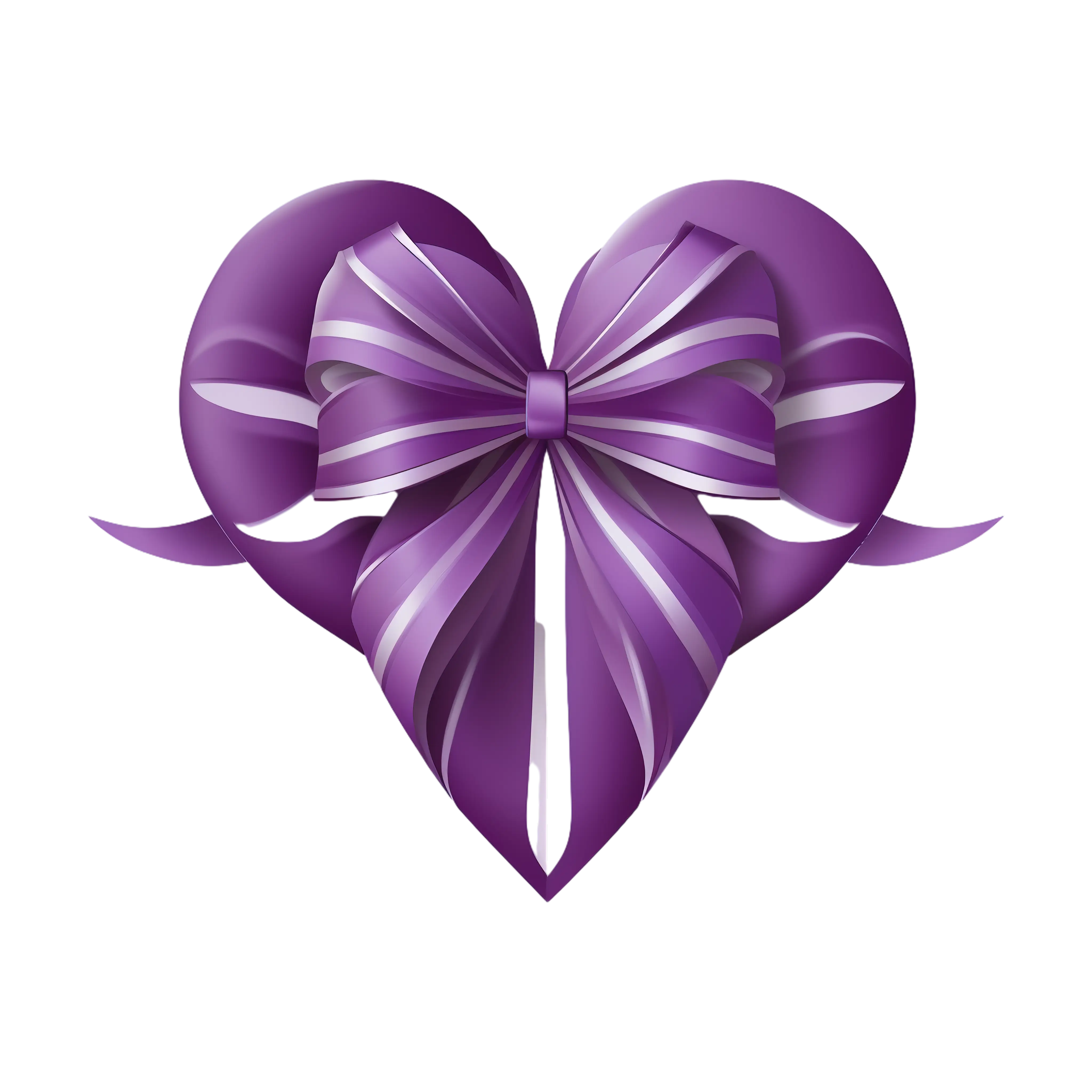 Purple Heart with Bow Decoration