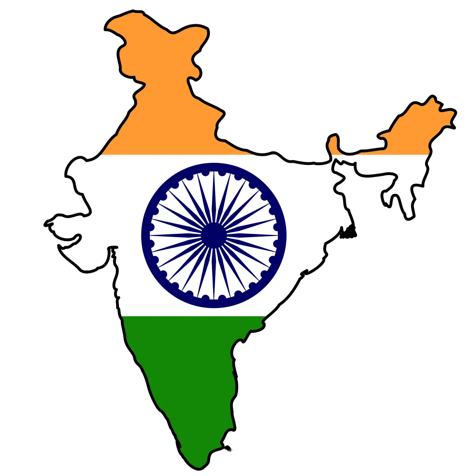 India Map with Tricolor Flag Design