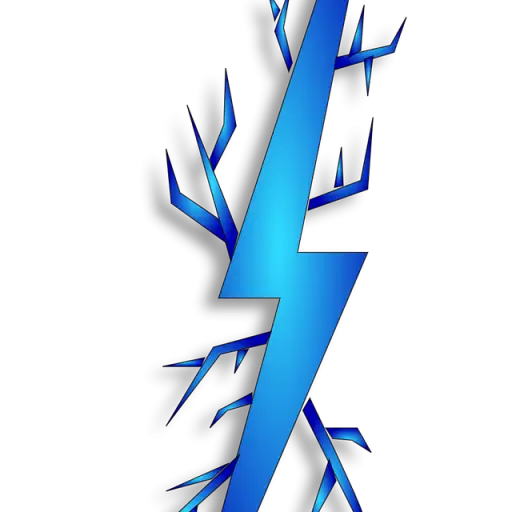 Blue Lightning Bolt Symbol