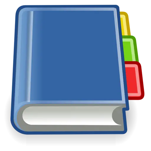 Blue Book with Multicolored Tabs Design