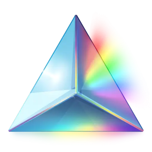 Glass Prism with Rainbow Light