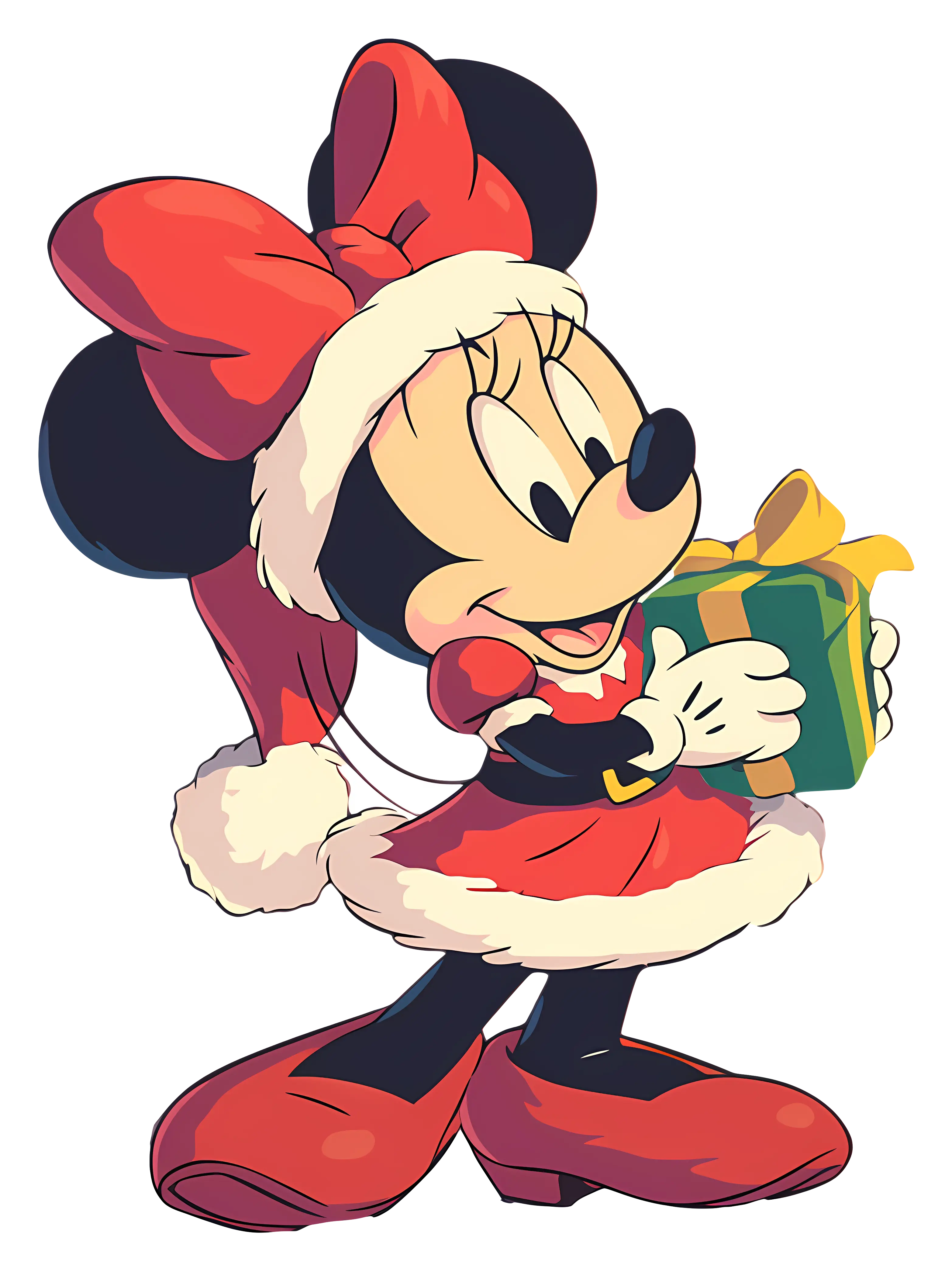 Cartoon Mouse Holding a Gift