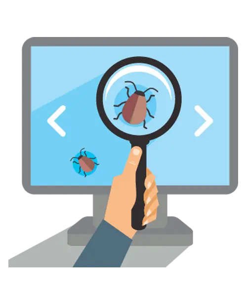 Debugging Illustration with Magnifying Glass