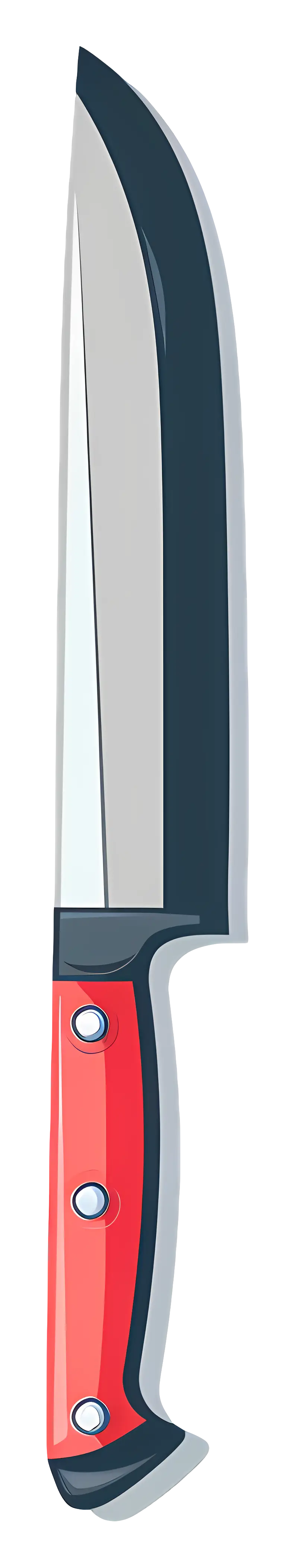 Sharp Kitchen Knife with Red Handle