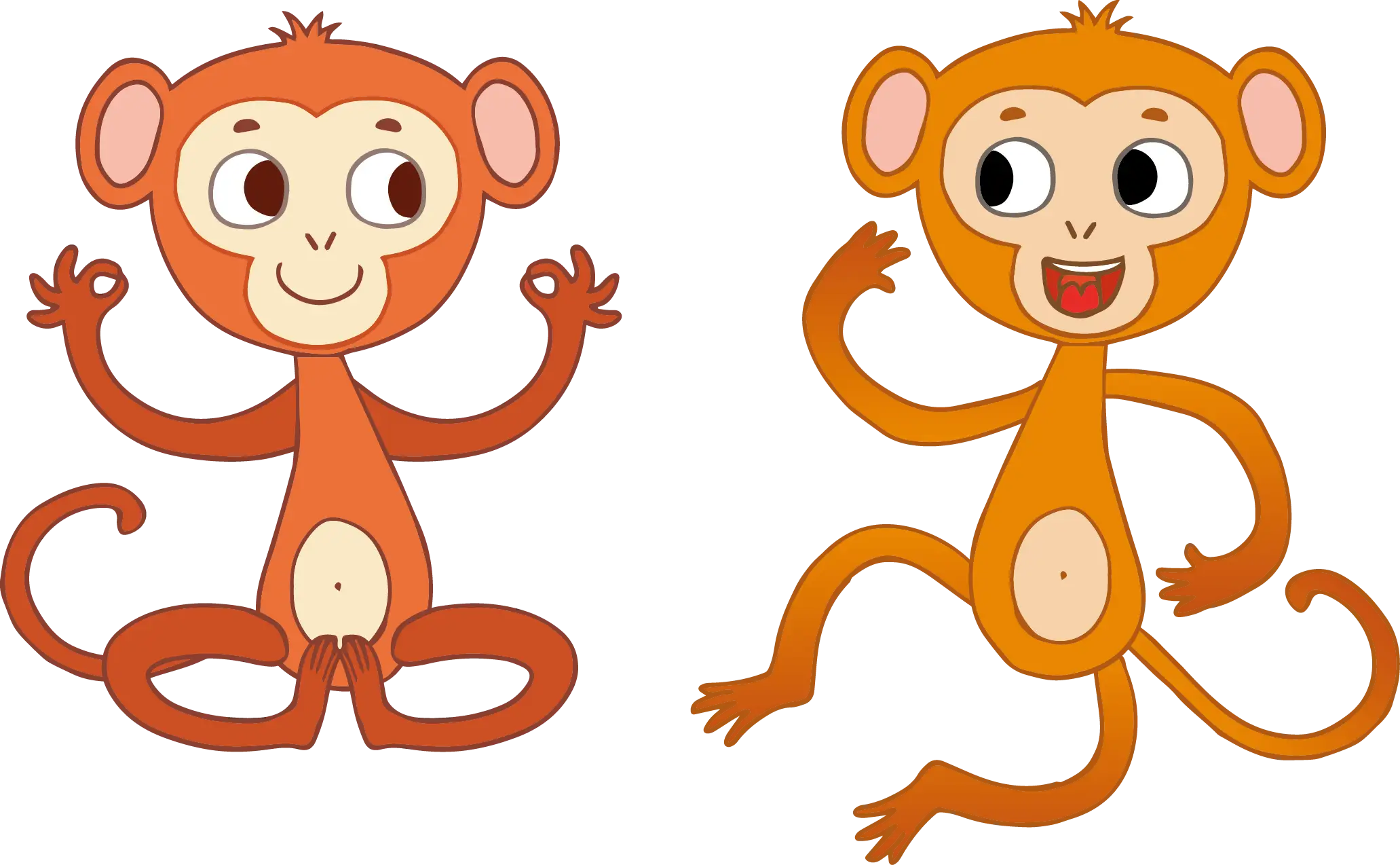 Cute Cartoon Monkeys Illustration