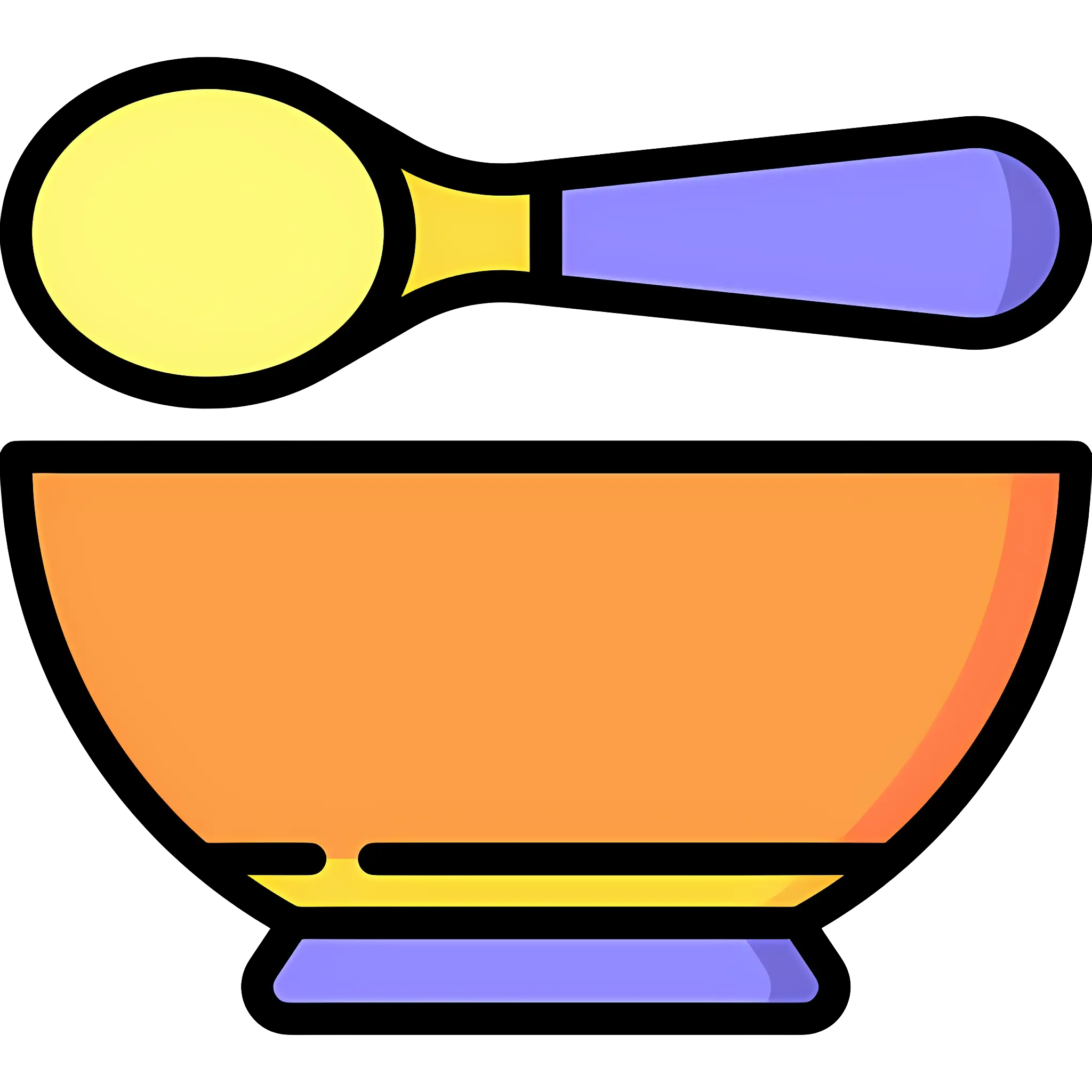 Orange Bowl with Spoon for Meals