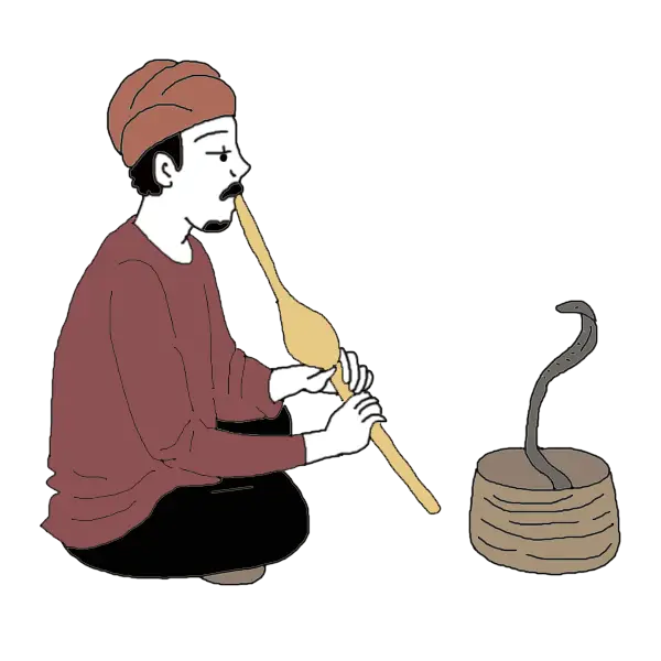 Traditional Snake Charmer Illustration