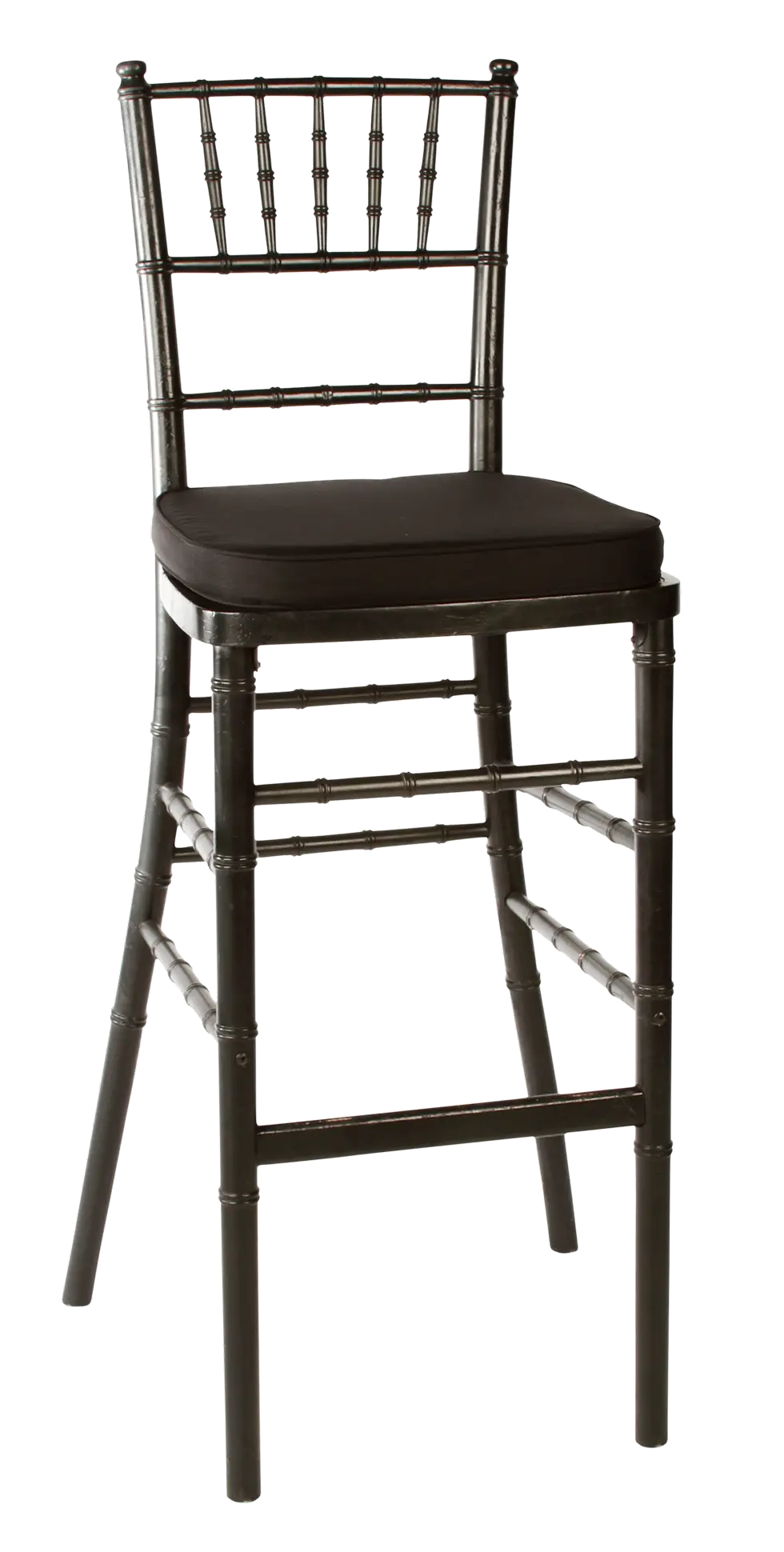 Modern Black Bar Stool with Cushioned Seat