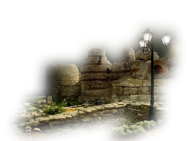 Ancient Ruins with Lamp Post
